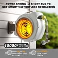 thumbnail image 3 of Retractable Garden Hose Reel, 5/8 In 65+6 Ft, Heavy Duty Wall Mounted Water Hose Reel, Spring Power Automatic Rewind, Any Length Lock, 180 Swivel Bracket, 10 Pattern Spray Nozzle, 3 of 6