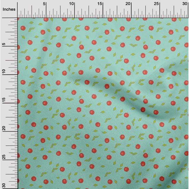 oneOone Tissu en Coton Flex Feuilles & Pomme par Yard 40 Pouces de Large