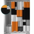thumbnail image 3 of Shower Curtain Bathroom Set Orange Color Block Abstract Geometric Waterproof Fabric Shower Curtains with Grommets&Hooks Gray Gradient Privacy Bath Curtain for Bathtub 48x72in, 3 of 7