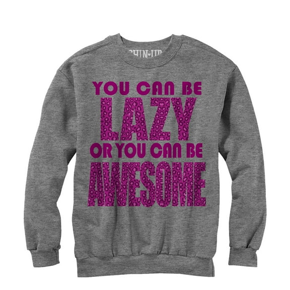 Women's CHIN UP Lazy or Awesome  Sweatshirt Athletic Heather Large