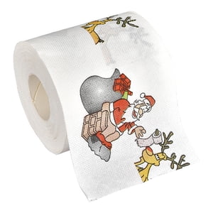 RYRDWP Papier motif Noël Santa couleur toilette Tissu imprimé sapin de Noël