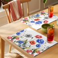 thumbnail image 4 of Watercolor Plant Placemats Set of 6, Red Blue Poppy Floral Decoration Non-Slip Place Mats Washable Table Mats for Kitchen Dining Table Decorations Indoor/Outdoor, 4 of 9