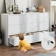 thumbnail image 6 of AOGLLATI White 7 Drawer Dresser with Charging Station, Wood Tall Chest of Drawers for Bedroom, Modern Handleless Drawer Cabinet, Large Capacity Storage Organizer for Living Room, 6 of 9