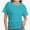 Teal, variant on Womens Short Sleeve Boat Neck Side Shirring Dolman Drape Top
