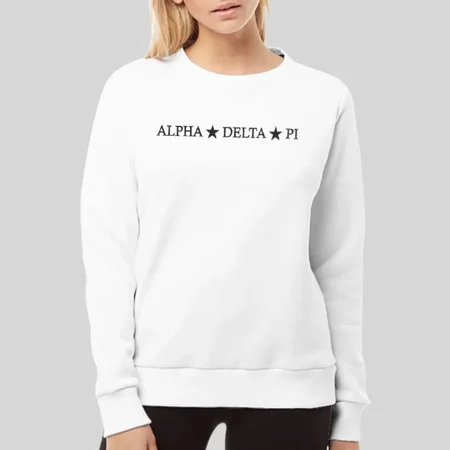 Alpha Delta Pi Black Star Adpi Crewneck Sweatshirt