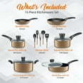 thumbnail image 2 of SereneLife 15 Piece Pots and Pans Home Non Stick Kitchenware Cookware Set, 2 of 8