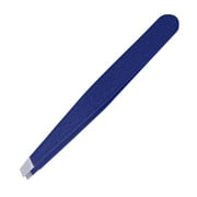 OceanPure Stainless Steel Slant Tip Textured Tweezer (Blue)