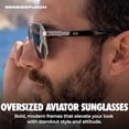 thumbnail image 6 of Grinderpunch Polarized Aviator Sunglasses Men Women Retro Vintage Square Pilot Sun Glasses UV400 Protection - Silver Black, 6 of 12