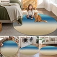 thumbnail image 6 of Gradient Blue Round Living Room Rugs 3.3 ft, Modern Minimalist Blue Brown Ocean Beach Washable Area Rug with Non-Slip Sturdy Edge Binding Round Front Door Mat Floor Carpet for Entryway, 6 of 9