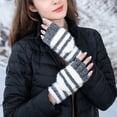 thumbnail image 4 of Winter Gloves Fingerless Convertible Mittens Thermal Polar Fleece Insulated Lining Windproof Warm for Men Women Black,black,black，G84367, 4 of 6