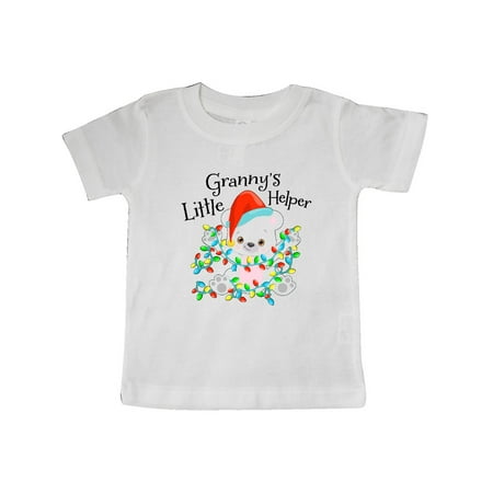 

Inktastic Granny s Little Helper Cute Polar Bear with Christmas Lights Gift Baby Boy or Baby Girl T-Shirt