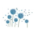 thumbnail image 3 of Pegatinas de pared de diente de león azul perfecl calcomanías florales extraíbles impermeables mariposas, 3 of 8