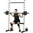 thumbnail image 3 of Soozier Adjustable Squat Rack with Pull Up Bar and Barbell Bar, Multi-Function Bench Press Weight Lifting Equipment, White, 3 of 10