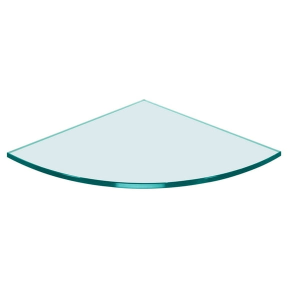 Dulles Glass 12" x 12" Quarter Round Floating Glass Shelf - Shelf Only - Tempered - 3/8" Thick - Flat Polished