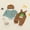 Brown, variant on Baby Boy's Clothing Sets Fashionable Long Sleeve Striped Romper with Embroidered Overalls and Hat 3Pcs Outfits
