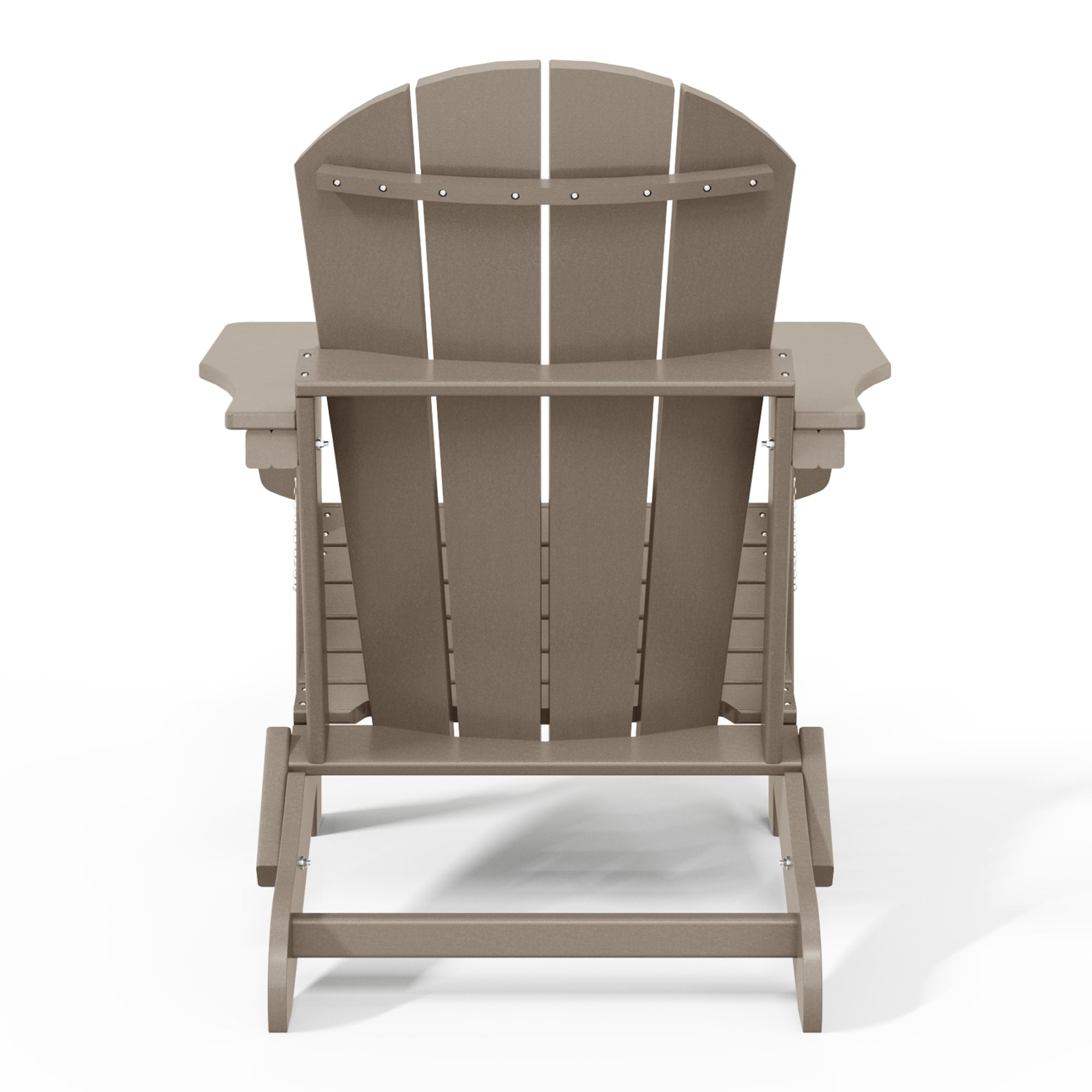 WestinTrends Malibu 3-Pieces Adirondack Chairs Set with Side Table, All Weather Outdoor Seating Plastic Patio Lawn Chair Folding for Outside Porch Deck Backyard, Weathered Wood