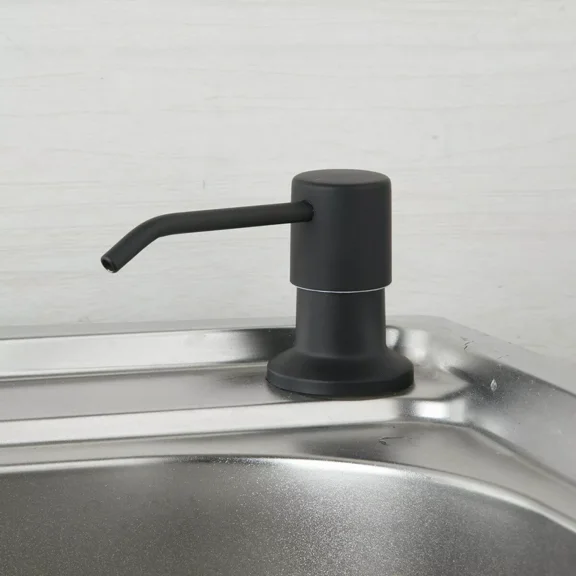 Kitchen Sink Stainless Steel Liquid Pump Soap Dispenser Plastic Bottle 1 Hole