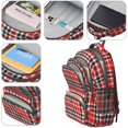 thumbnail image 4 of Red and Black Checkered Pattern Backpack for School, Cute School Bag with Adjustable Shoulder Straps and Padded Back, 16.9"x12.6"x5.9", 4 of 5