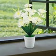thumbnail image 2 of WMGHA 20 Pcs Artificial Daffodils Flowers in Vase for Home Decor, Spring Flower Fake Silk Flower Arrangement for Home Wedding Outdoor Front Door, UV-Resistant Artificial Potted Flowers, 2 of 6