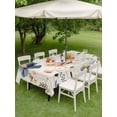 thumbnail image 3 of Outdoor Tablecloth with Umbrella Hole and Zipper, Blue Yellow Flowers Rectangle Table Cloth 54x80 Inch Waterproof Tablecloth, Spring Summer Garden Wildflowers Retro Picnic Table Cover for Patio, 3 of 7