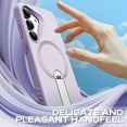 thumbnail image 6 of FITO for Samsung Galaxy S25 Case [ Rotatable Kickstand | Soft Anti-Scratch Microfiber Lining | Compatible with MagSafe] Silicone Phone Cover - Purple, 6 of 8