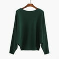 thumbnail image 6 of Duoif Sweaters for Women Trendy Women's Knitwear A Collar Batwing Sweater Pullover Loose Threaded Tops Women's Sweaters Womens Tops Army Green A, 6 of 6