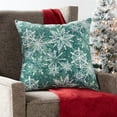 thumbnail image 2 of Greendale Home Fashions Evergreen Christmas Snowflake Square Throw Pillow - 18" - Green, 2 of 7