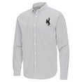 thumbnail image 2 of Men's Antigua Gray Wyoming Cowboys Ellis Woven Tri-Blend Long Sleeve Button-Down Shirt, 2 of 3