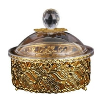 Kaireo Candy Storage Box Cookie Jar Decorative Jar with Lid Metal and Acrylic Snack Craft,Airtight Food Storage Container for Candy, Cookies, Dessert,Home Decor