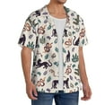 thumbnail image 2 of Goofa Black Cat And Snake Printed Men's Casual Short-sleeved Shirt,Lightweight Breathable Button-down,Summer Casual men's top,Versatile Fashion shirt-X-Large, 2 of 7