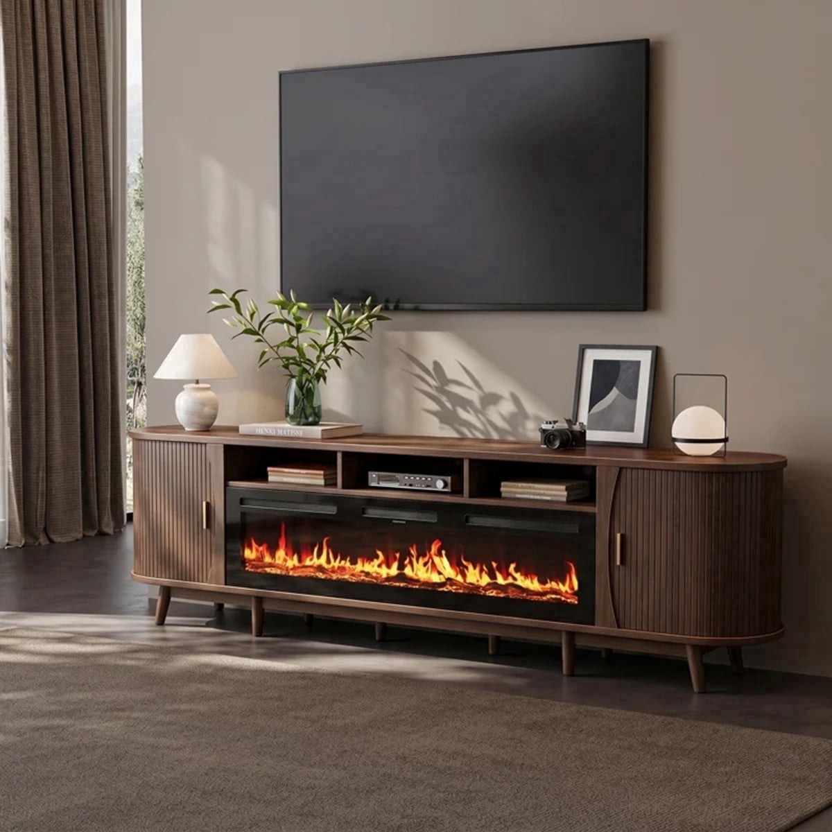 Sunny Designs Sedona 80 in. Electric Fireplace Media Console
