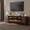 brown, variant on Easoger 97" Mid-Century Modern Fireplace TV Stand with 60" Electric Fireplace, 12 Color Flames & Dual Heat Settings, Large Entertainment Center for TV, Storage Cabinets & Shelves