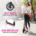 thumbnail image 2 of Madd Gear Metro Cruise 250 Folding Kick Scooter with Suspension, 200mm Wheels, Adjustable Handlebar, Black Pink, 2 of 10