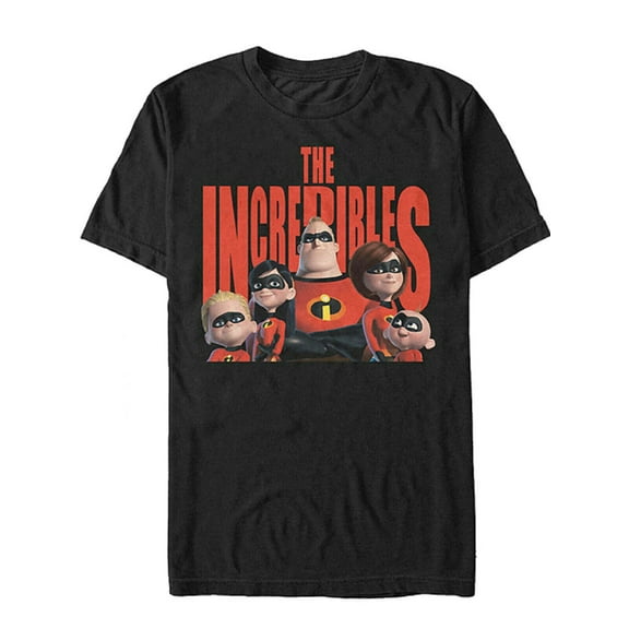 The Incredibles Family Portrait Men's Black T-Shirt (Small)
