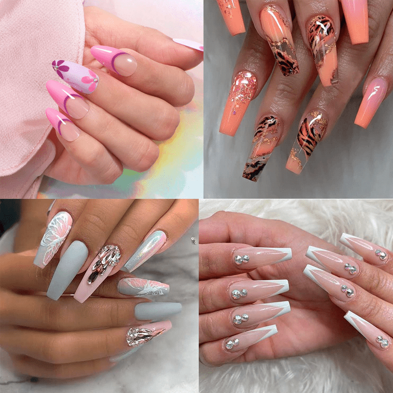 Clear Acrylic Full Cover False Nail Artificial Nails with Case for