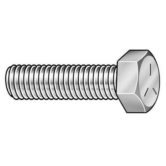Grade 5, 3/8"-16 Hex Head Cap Screw, Chrome Plated Steel, 3/4 in L, 5 PK