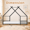thumbnail image 6 of SESSLIFE Twin-Size House Bed, Metal Twin Platform Bed Frame, House-shaped Design, Tent Bed with Roof and Chimney for Bedroom, No Box Spring Needed, Easy Assembly,Black, 6 of 6