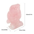 thumbnail image 4 of Natural Rose Quartz Gemstone Carved  Owl Healing Stone Puff Pocket Stone Reiki Balancing, 4 of 8