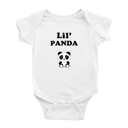 

Cute Baby Jumpsuit Lil Panda Animal Funny Boy & Gril Bodysuit (White 0-3 Months