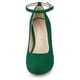 thumbnail image 2 of Zapatillas Correa De Tobillo Tacón De Aguja Punta Redonda De Las Mujeres Verde 36, 2 of 7