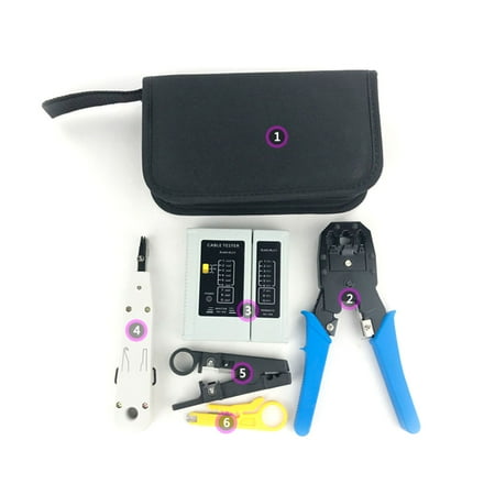 

LongYTong Tool Kit Network Tool Repair Tool Network Tool Set Rj 45 Crimping Crimper Lan Tools Tool for Computer Maintenance