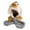 Grey, variant on Krdevn Kids Winter Plush Cartoon Penguin Integrated Earflap Hood 3D Adjustable Knot Tie Thick Windproof Soft Unisex Headwear for Toddler Boys Girls