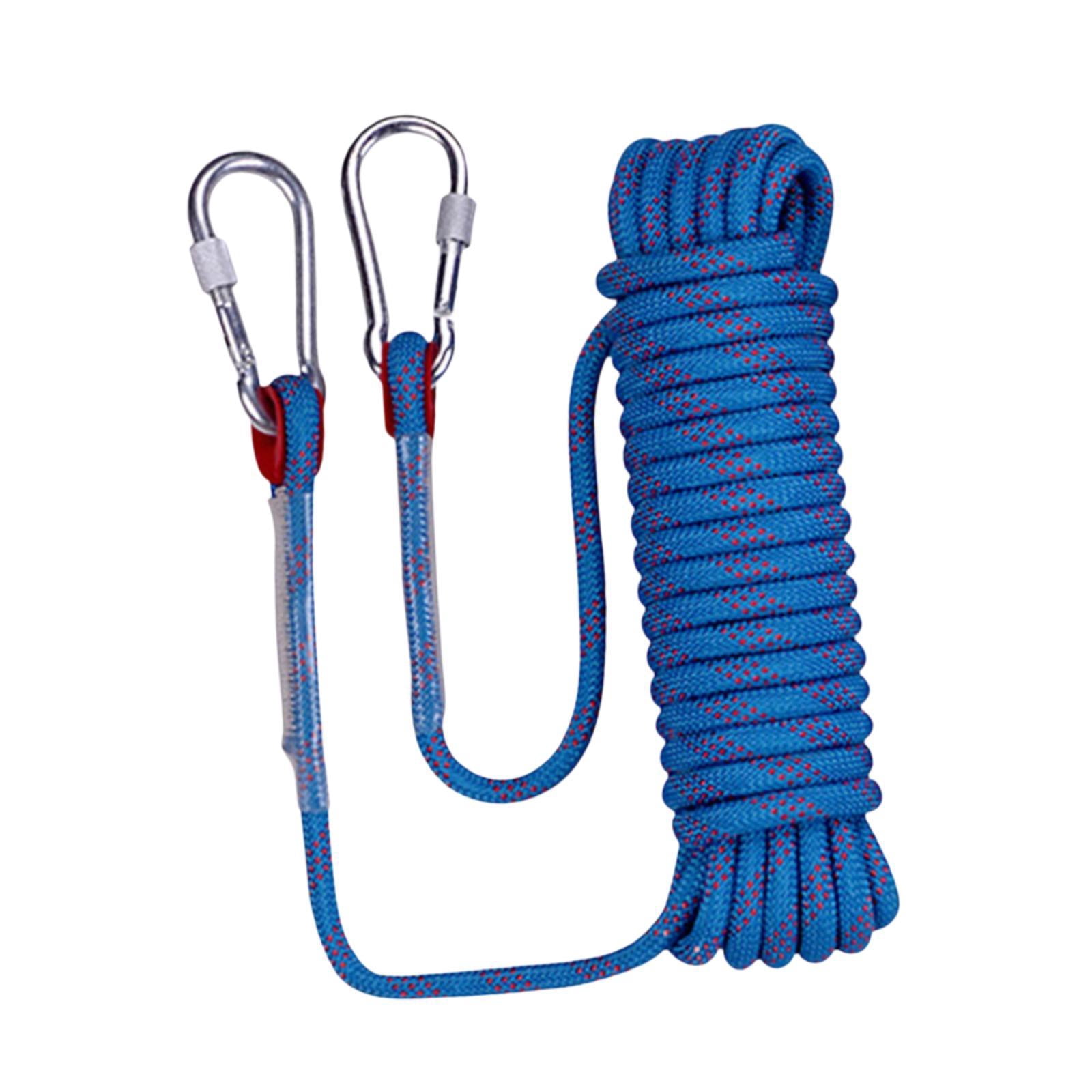 koolsoo Climbing Rope Equipment Portable Compact Outdoor Accessory,with Buckle Rappelling Rope Parachute Rope for Rock Climbing 1cmx25M