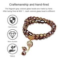 thumbnail image 3 of Pulsera de cuentas de vidrio de hoja de oro hecha a mano, pulseras elásticas elásticas de múltiples vueltas, para meditación para hombres y mujeres MFZFUKR BST3004652-3, 3 of 5