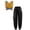 Gold, variant on Aislor Kids Girls Hip Hop Dance Shiny Sequins Sleeveless Crop Tops with Chain Pocket Jogger Pants Green 8