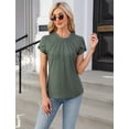 thumbnail image 3 of Weardear Womens Dressy Casual Blouses Business Work Tops Summer Short Sleeve Shirts Crew Neck Waffle Kint Tshirts, 3 of 7