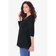thumbnail image 3 of Roaman's Women's Plus Size Ultimate Long Sleeve V Neck Tee, 3 of 6