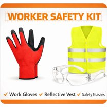 Worker Safety KIT, 3 in 1, Safety vest   Glasses   Gloves.