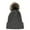 Dark Gray, variant on Mikilon Women Winter Thick Knitted Pom-Pom Hats Solid Color ‌Plus Velvet Hats Comfortable Fsahion Warm Hats
