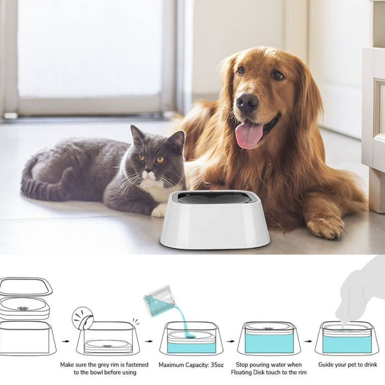 Dog Bowl No Spill, Pet Water Bowl No Drip Slow Water Feeder Cat Bowl, Pet  Water Dispenser Travel Water Bowl For Dogs Cats